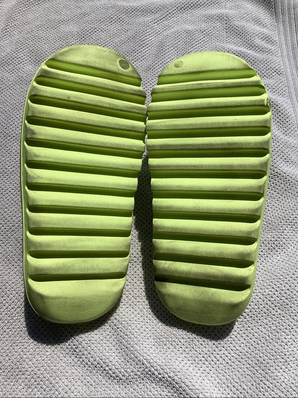 adidas Men’s Slide Sandals in Neon Lime Green